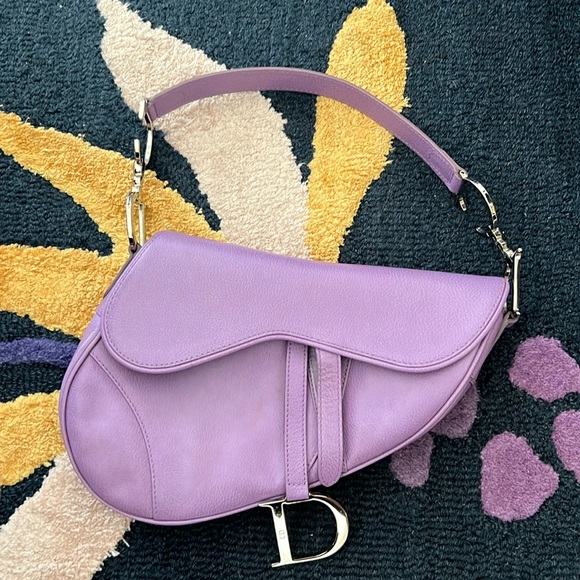 Dior Handbags - Vintage Christian Dior Purple Saddle bag